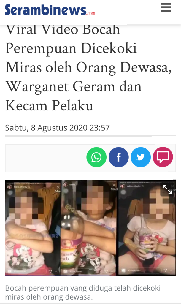Viral Lagi, Bocah Dicekoki Minuman Keras, Entah Apa yang Merasukinya!