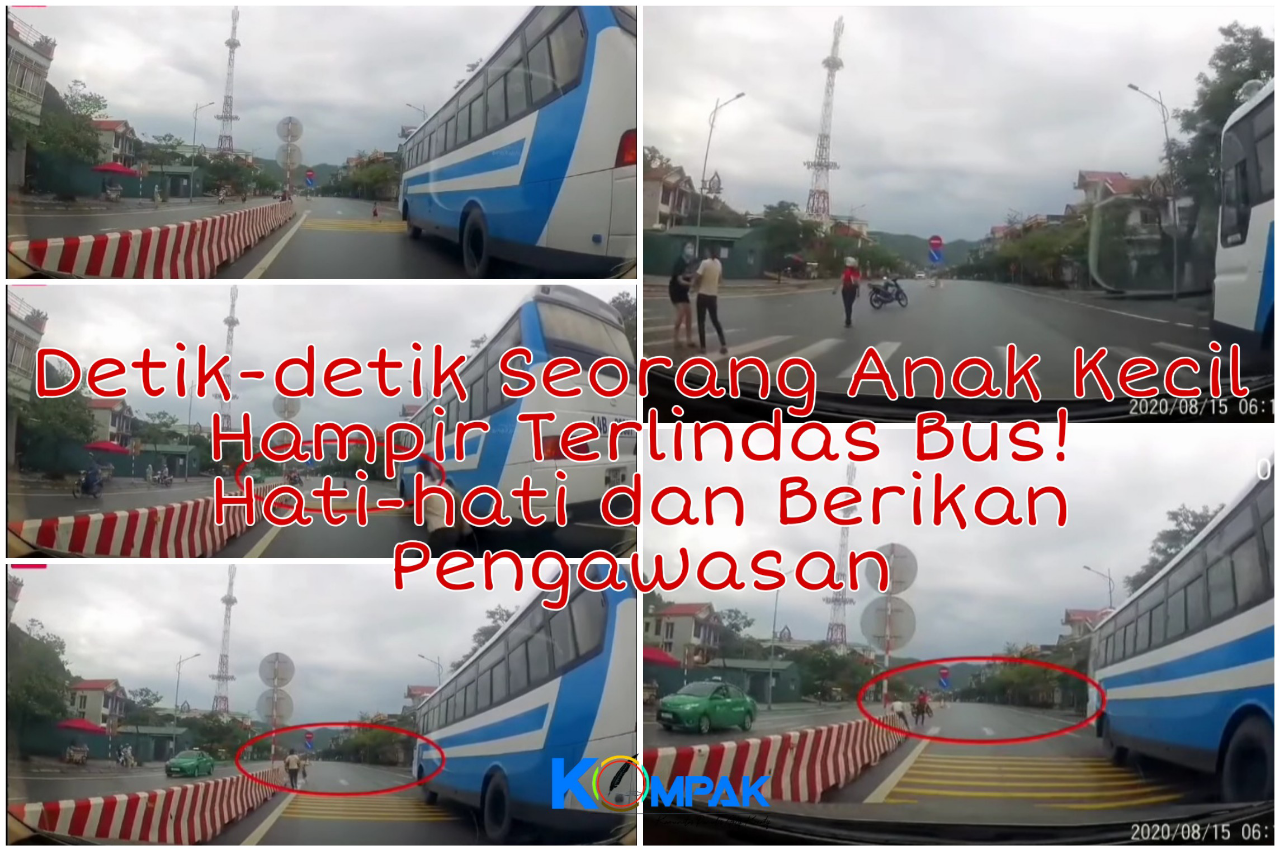 Detik-detik Seorang Anak Hampir Tertabrak Bus! Mau Menyalahkan Siapa Lagi Sekarang?