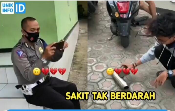 Duuh! Viral Video Seorang Pria disuruh Hancurkan Knalpot di Depan Polisi, Kapok Gak?
