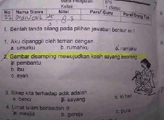 Jawaban Jawaban Soal Anak SD Ini Bikin Geleng Kepala