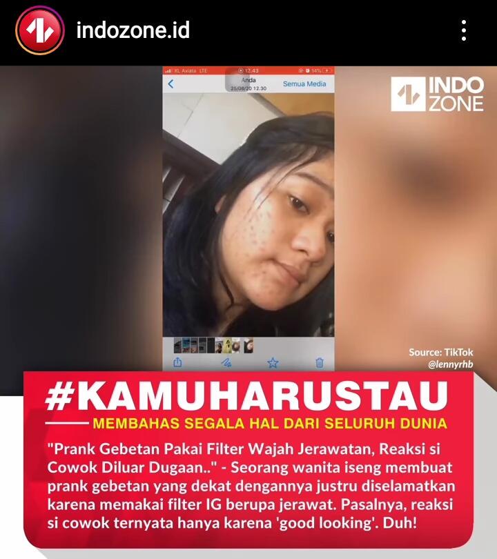 Prank Pacar Pakai Filter Jerawat Auto Kebongkar Busuknya!