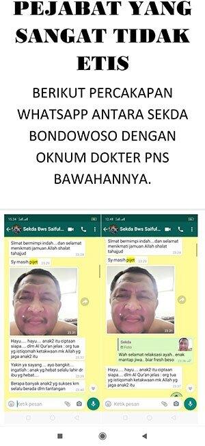 Viral, Chat Sekda Dengan Wanita ASN Di Bondowoso