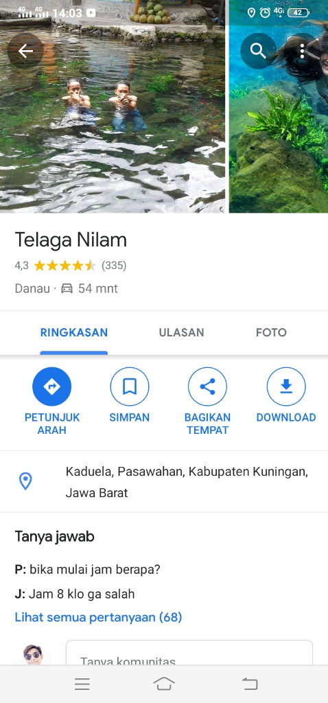 Cari Tempat Wisata Keren? ke Telaga Nilam Kuningan Aja Gan! Instagramable Banget