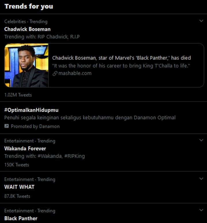 Chadwick Boseman 'Black Panther' Meninggal Dunia, Netizen Berduka