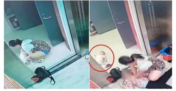 Letakkan Anak Di Lantai Lift Demi Tolong Orang Serangan Jantung,Ibu Ini Tuai Pujian!