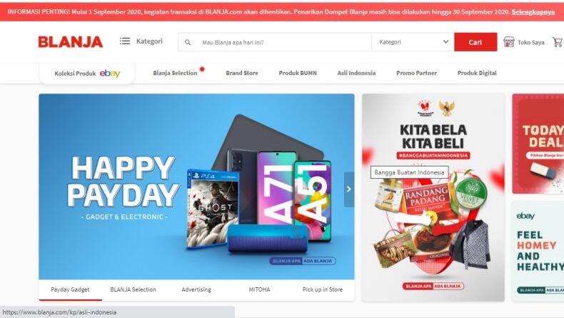 Per 1 September 2020, Blanja.com Tutup!