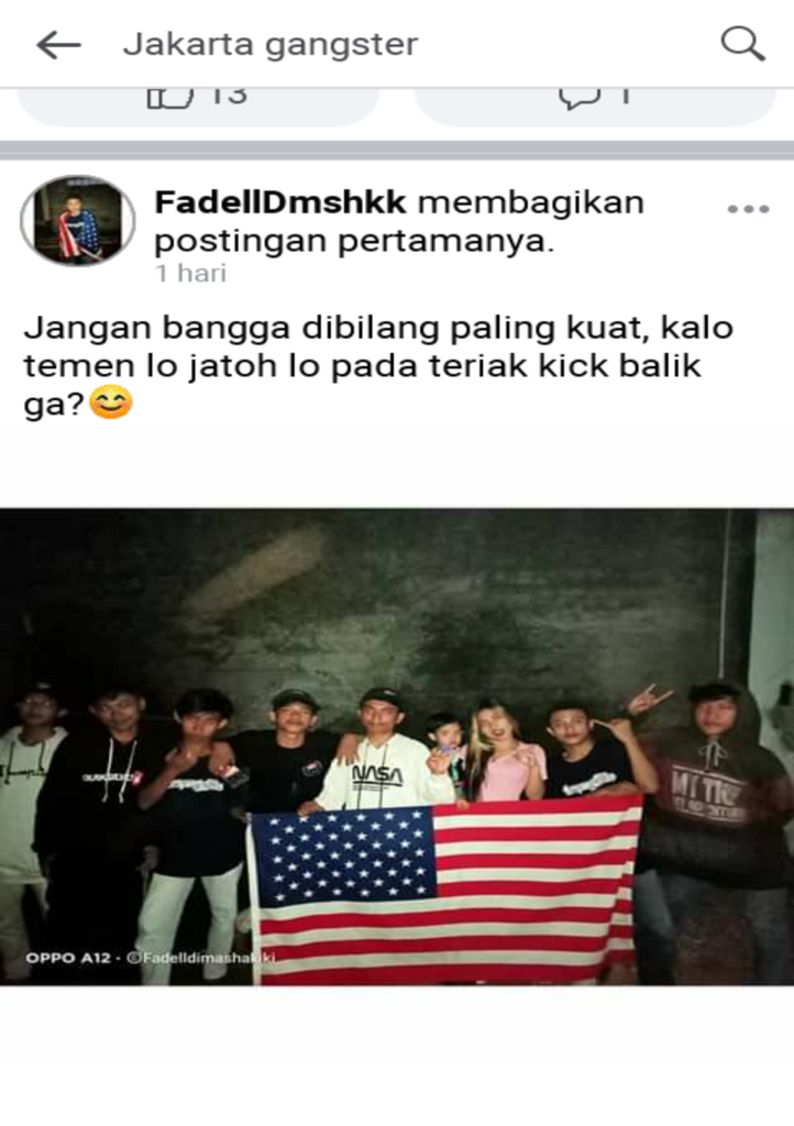 Gengster mulai eksis di group facebokk