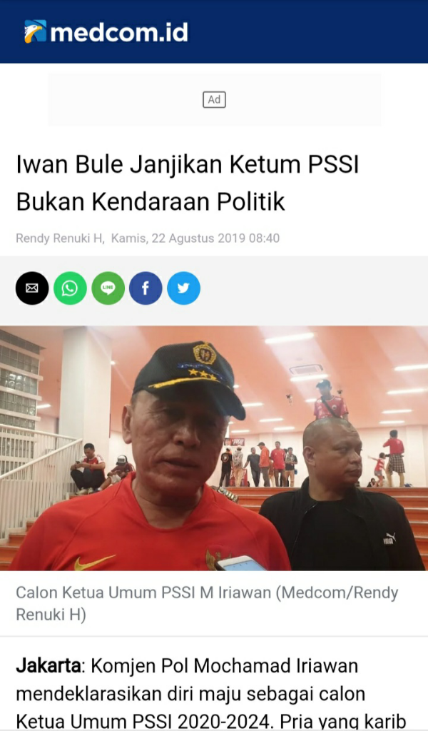 Welcome to Indonesia, Di Mana Poster Pertandingan Harus Ada Tampang Ketum PSSI-nya
