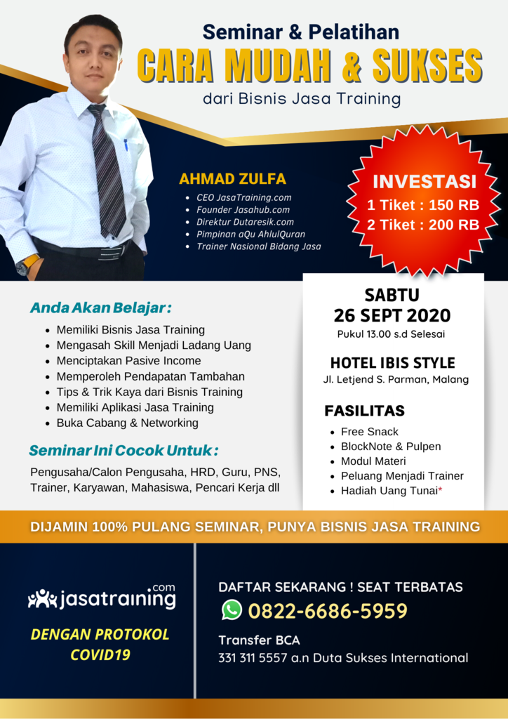 Seminar &quot;CARA MUDAH &amp; SUKSES DARI BISNIS JASA TRAINING&quot;