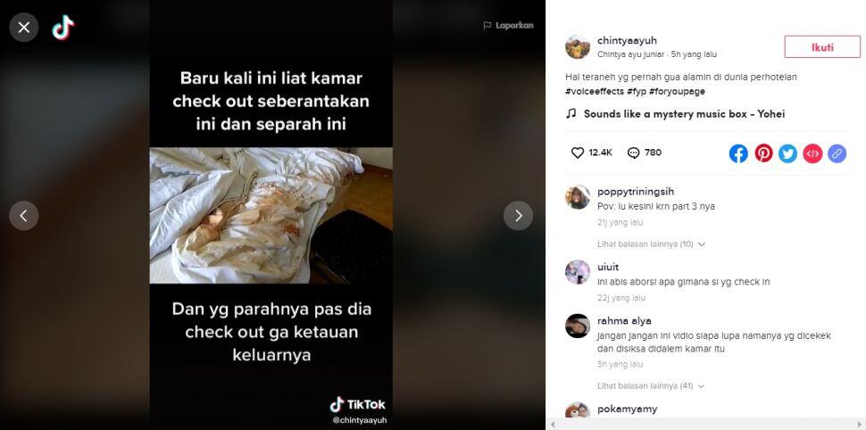 Ngeri! Rekam Kamar Hotel Penuh Darah, Curhat Staf Hotel Viral di TikTok