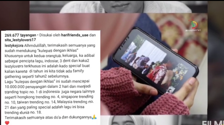 Wow! Lagu Lesty Kejora Menjadi Trending Youtube Mengalahkan Lagu Baru Agnes Monica