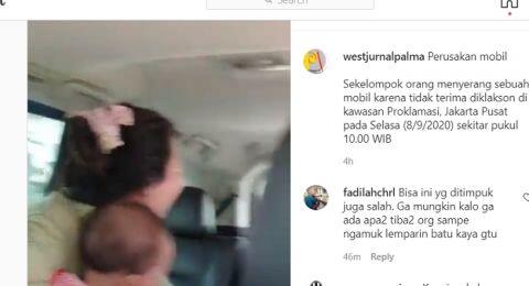 Teriak Histeris! Viral Ibu dan Balita Dalam Mobil Diserang di Menteng