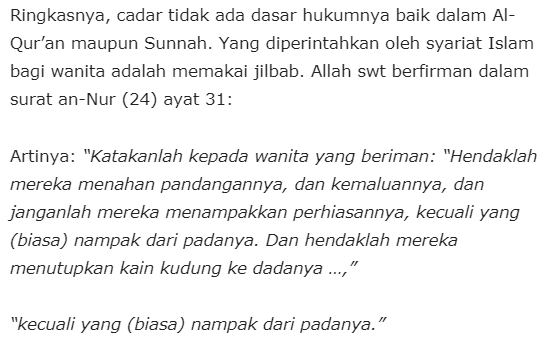 Hukum Cadar Menurut NU dan Muhammadiyah, Muhammadiyah: Tidak Ada Dasar Hukumnya
