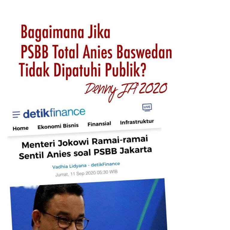 Anies Kunci Jakarta, Denny JA: Bagaimana Kalau Rakyat Melawan?