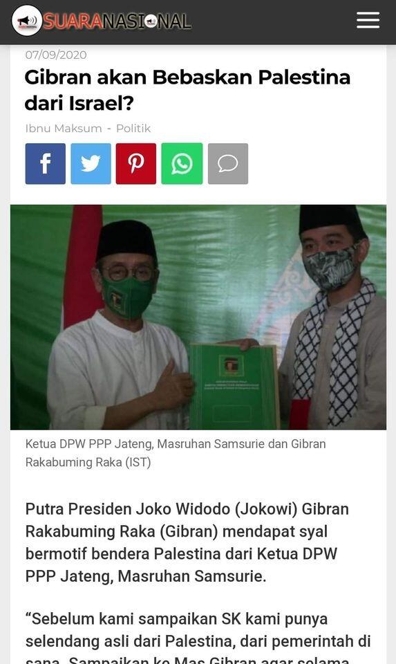 Gibran Bebaskan Palestina Jika Menjadi Walikota Solo, Fakta Atau Hoax?