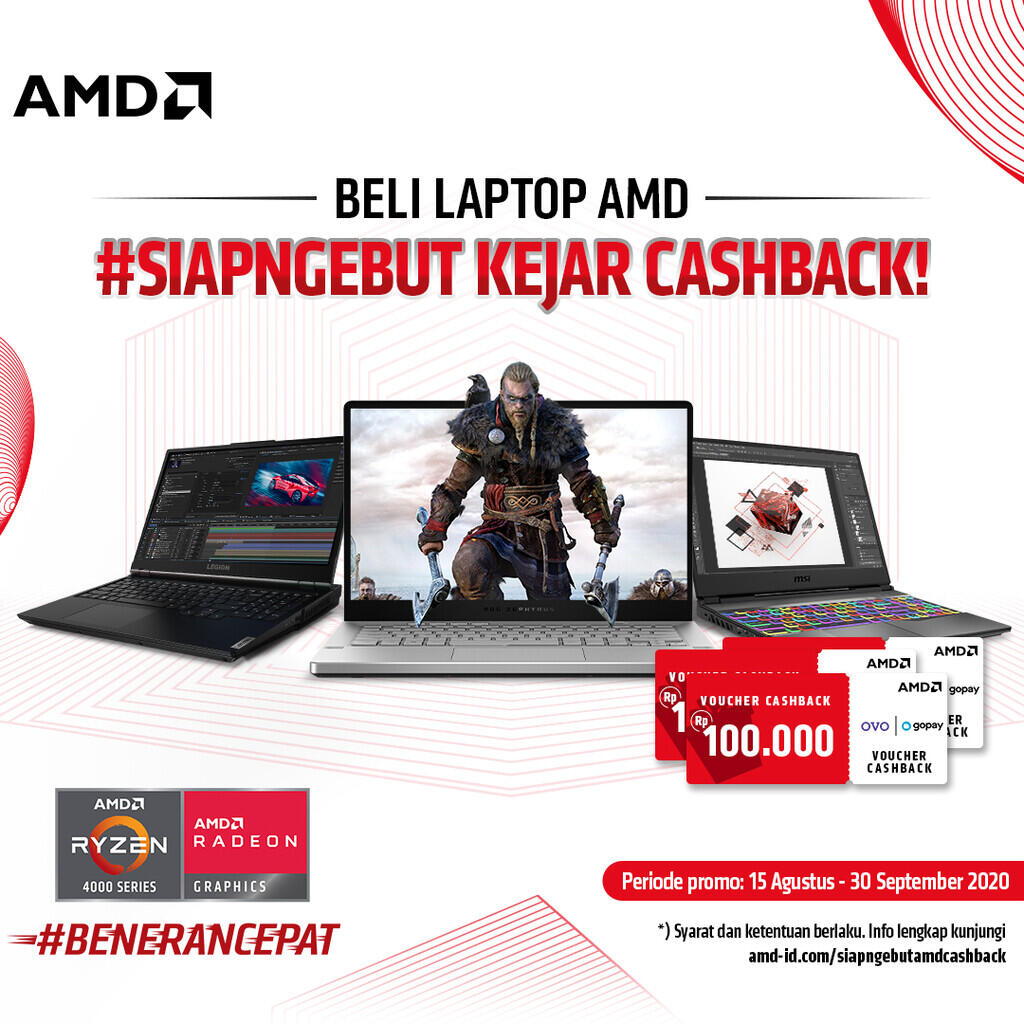 Promo Khusus! Beli Laptop AMD Dapat Cashback Hingga 100K Gan!