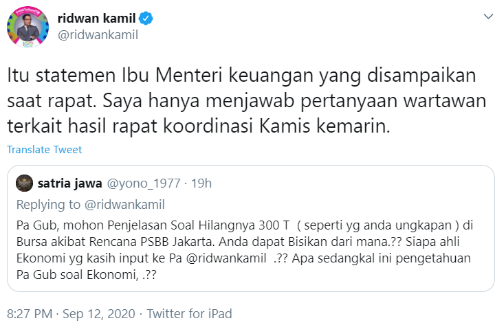 Ridwan Kamil dan Sindiran Tekor Rp300 Triliun ke Anies Baswedan