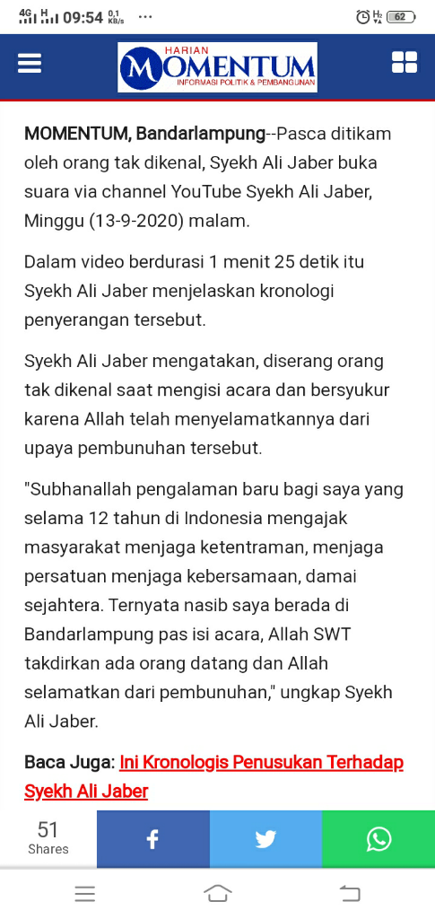 Pelaku Penusukan Syek Ali Jaber Dinyatakan Gangguan Jiwa! Warganet Ramai Ungkap Fakta