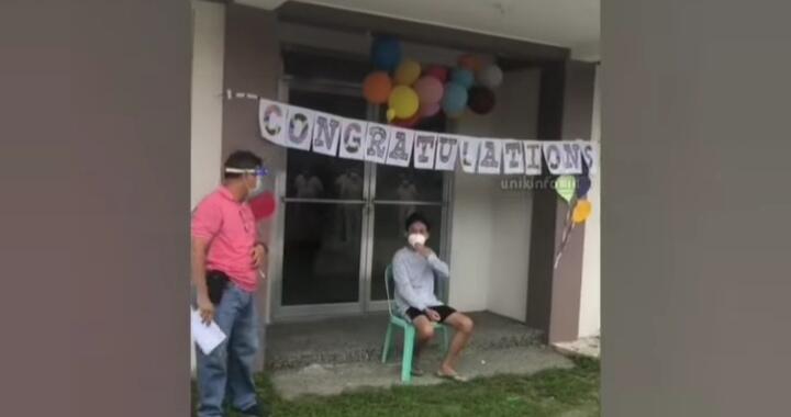 Mengharukan, Sembuh Dari Covid-19 Pemuda Ini Disambut Seperti Sedang Ulang Tahun!