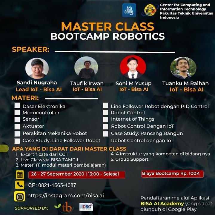 Master Class – Robotics (BOOTCAMP)