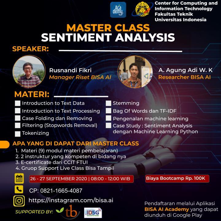 BOOTCAMP (Master Class – Sentiment Analysis)