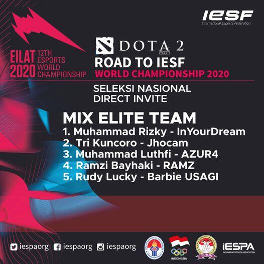 Tim Dota 2 All Stars Indonesia Terbentuk dan Siap Memperebutkan Tiket ke IESF 2020