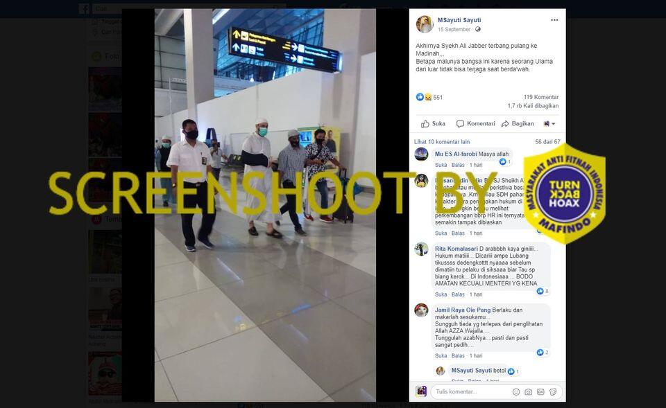 Usai Jadi Korban Penusukan, Syekh Ali Jabber Pulang ke Madinah
