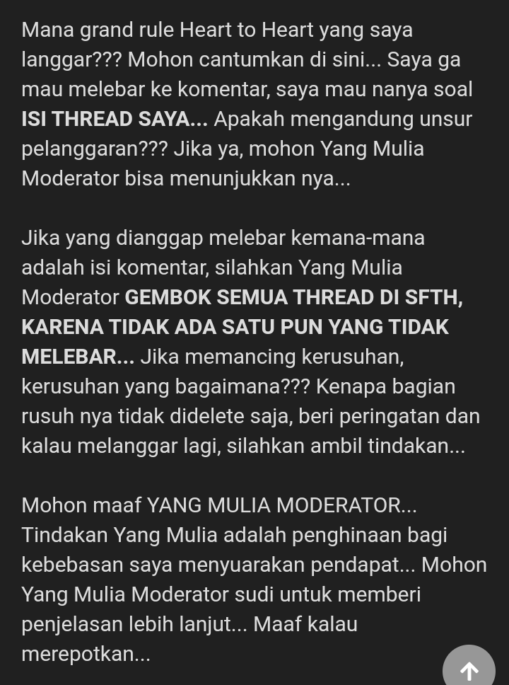 Sedih, sekarang moderator HTH udah gak ada harganya lagi 😭😭