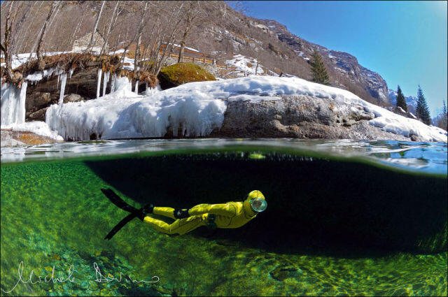 Foto Indahnya Verzasca Sungai Kristal Di Swiss