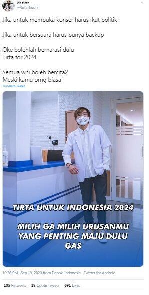 Dokter Tirta Siap Daftarkan Diri Jadi Calon Presiden 2024