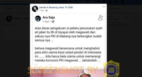 Cek Fakta: Benarkah Penusuk Syekh Ali Jaber Dibiayai Megawati dan PKI?