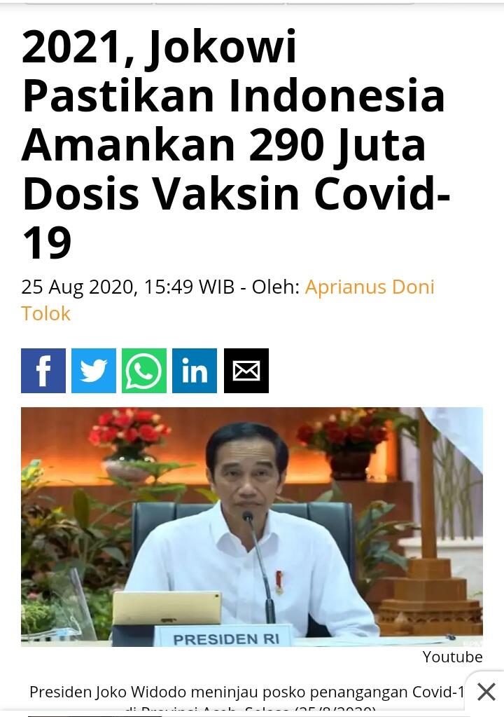 Anies Sindir Jokowi Soal Vaksin Covid-19: di Amerika Baru Siap Kuartal Ketiga 2021