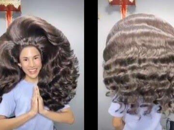 Rambut Wanita Ini Modelnya Ala Reog Ponorogo, Kamu Mau Coba?