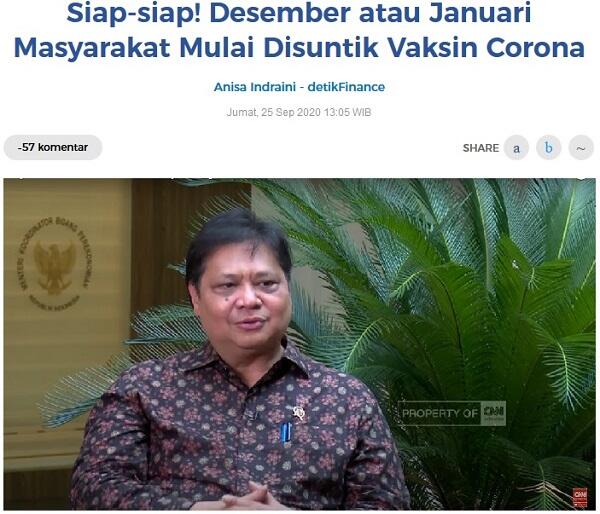Kabar Gembira (?) Tentang Kesiapan Vaksin Covid-19 Dan Implikasinya.
