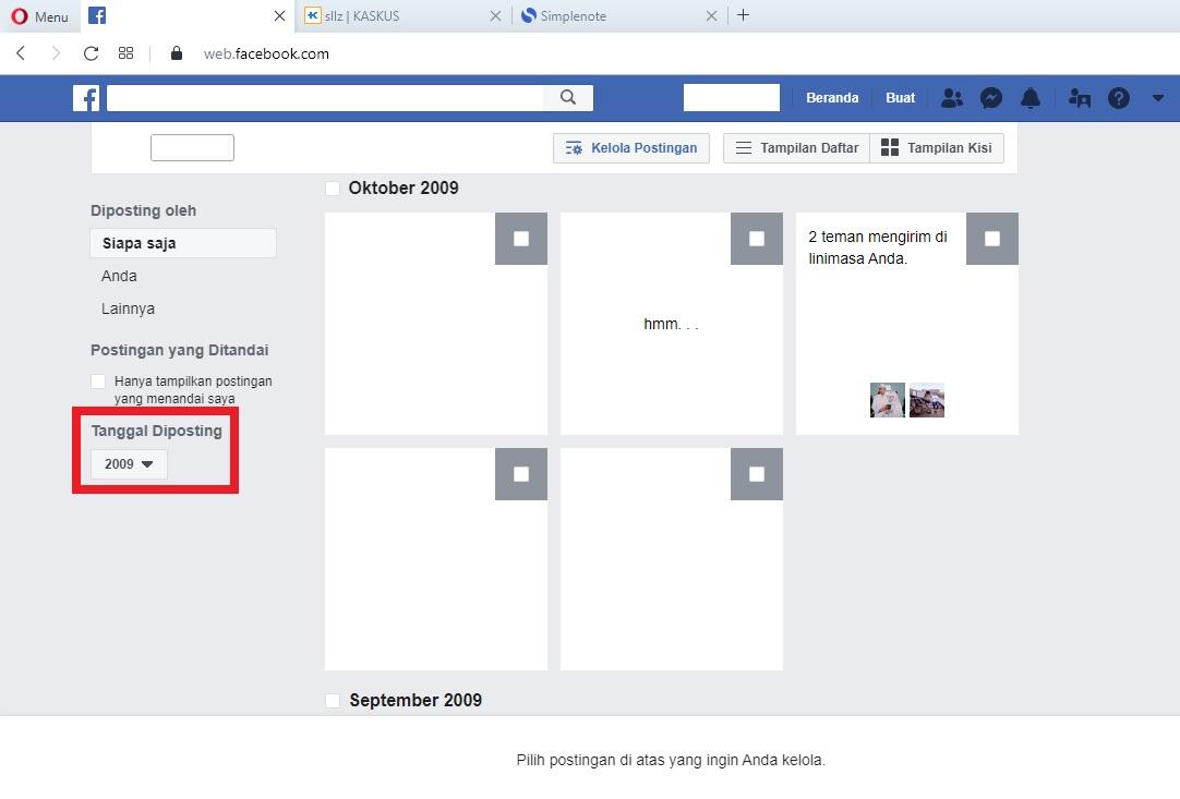 Cara Hapus Status Facebook Sekaligus Banyak