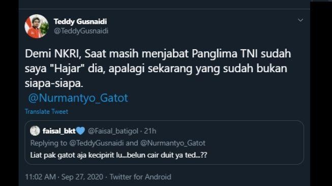 Teddy PKPI Mengaku Pernah Hajar Gatot Nurmantyo saat Masih Panglima TNI

