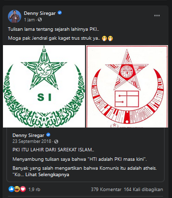 Ungkap PKI Lahir dari Sarekat Islam, Denny: Moga Pak Jendral Gak Kaget Trus Struk ya