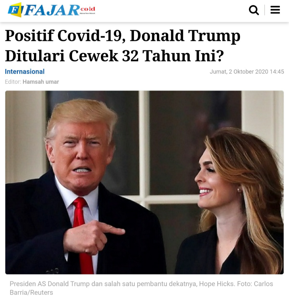 Positif Covid-19, Trump Diperkirakan Akan Tetap Bekerja Tanpa Gangguan