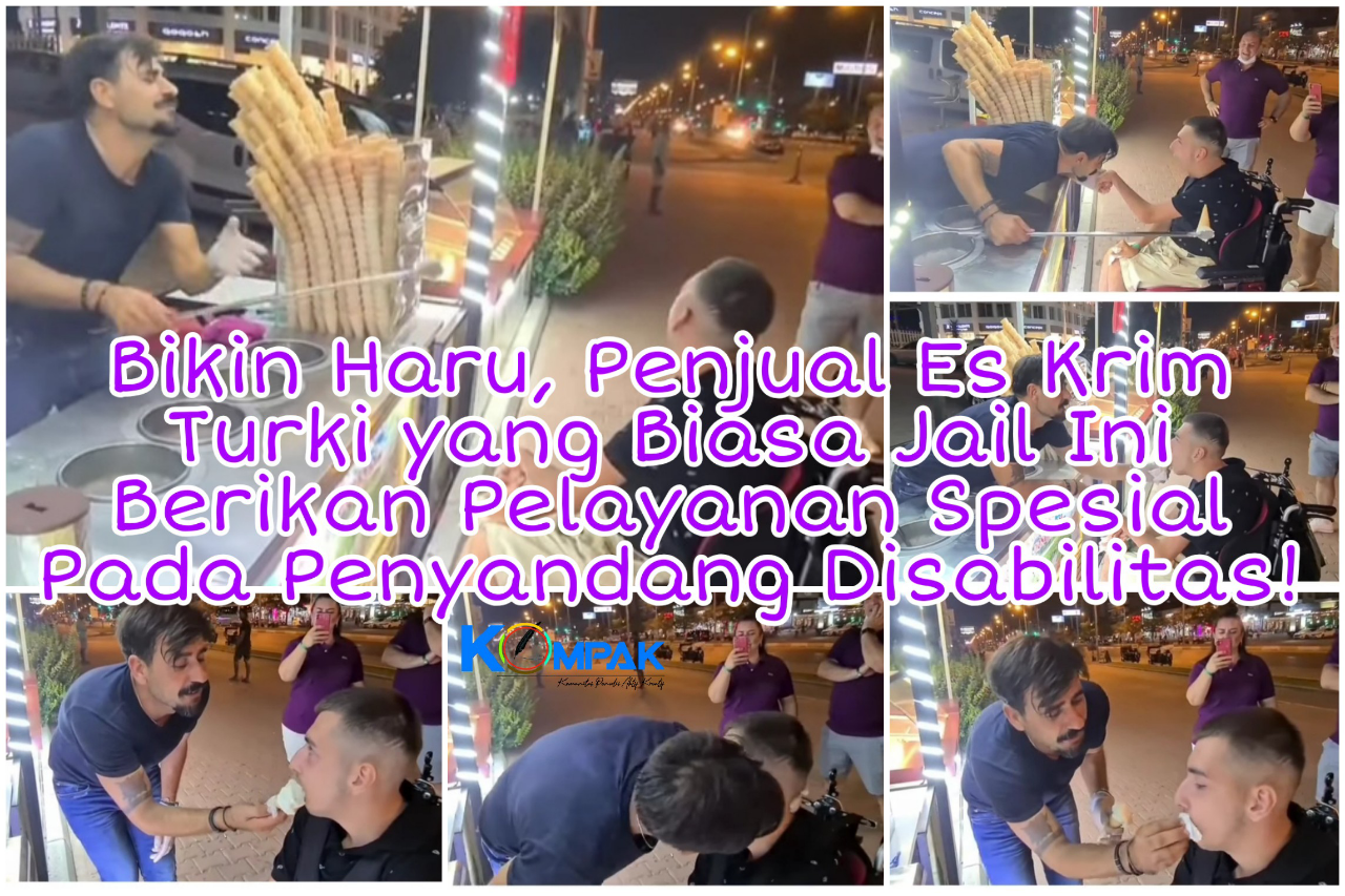 Terharu,Karakter Jail Penjual Es Krim Turki Ini Berubah Saat Layani Pria Disabilitas!