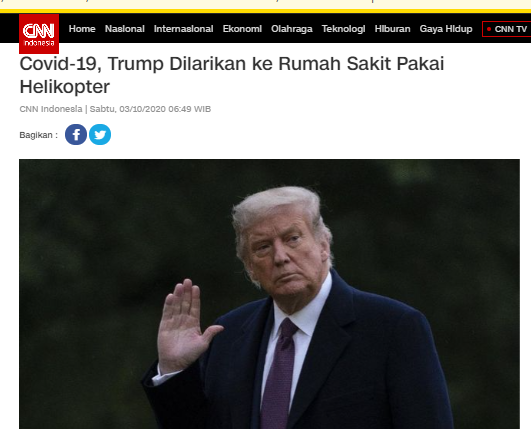 Netizen China Ramai Mengolok-olok Trump yang Positif Corona