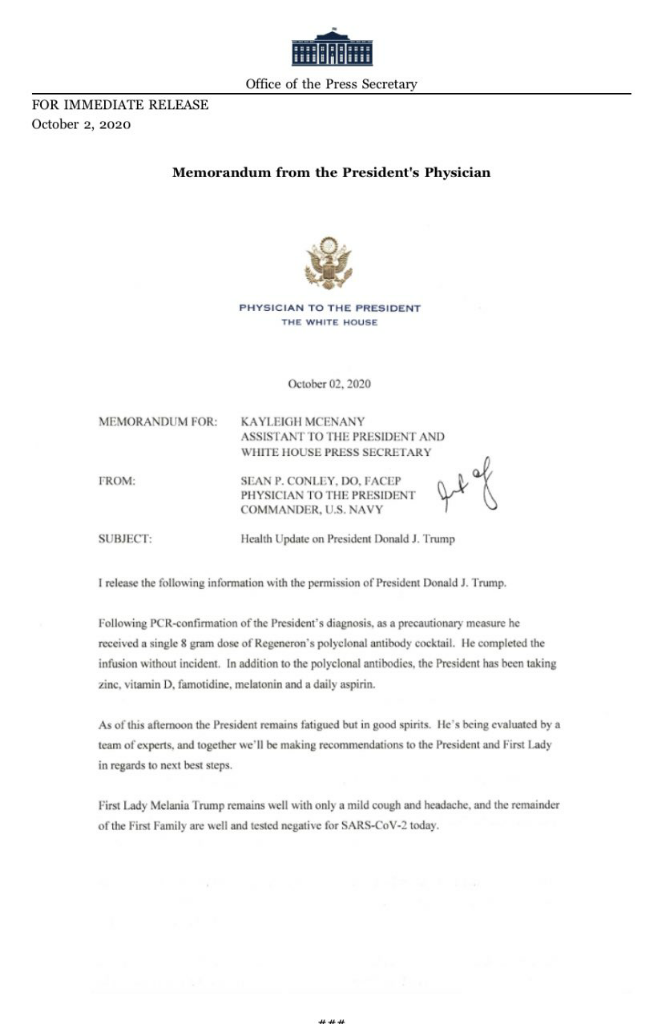 Obat-obat yang Digunakan untuk Menyembuhkan Donald Trump dari Virus Covid-19