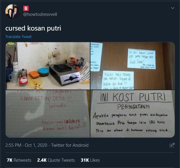 Ngeri! Viral Foto Pengumuman di Indekos Putri, Publik Bergidik