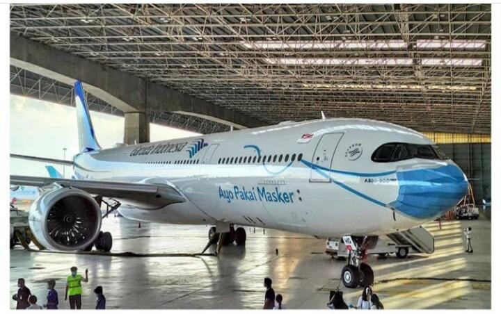 Unik Dan Keren, Pesawat Garuda Indonesia A330-900neo Ini Didesain Pakai Masker!