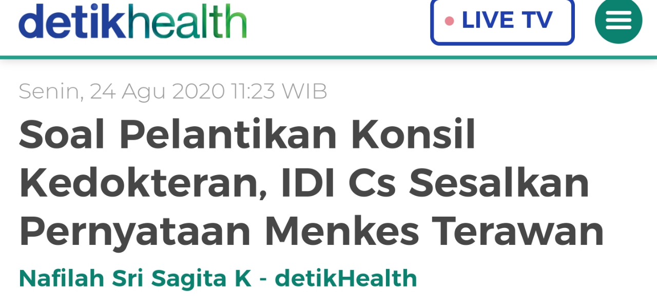 Sebut Terawan Bisa Ungkap Mafia Alkes IDI, dr Berlian Minta Jokowi Pertahankan Menkes