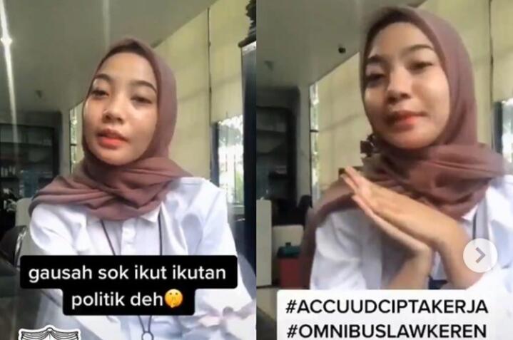 Goyang di Tiktok, Wanita Ini Sindir Pendemo UU Ciptakerja, Ada yang Mau Kenalan?