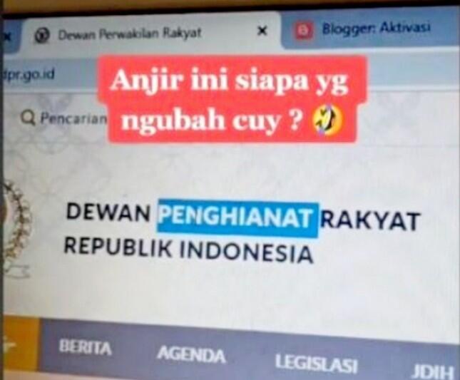 Heboohh! Usai Lapak Gedung Dijual, Kini Giliran Laman DPR Diserang dan Berubah Nama