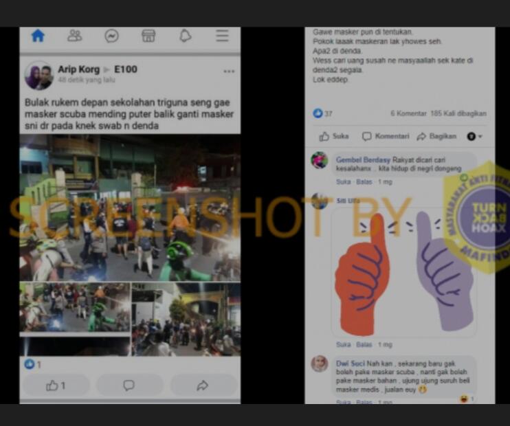 Pakai Masker Scuba di Surabaya Langsung Didenda dan Dites Swab