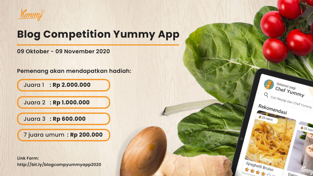 Yummy App Mengadakan Blog Competition Oktober 2020 Berhadiah Jutaan Rupiah
