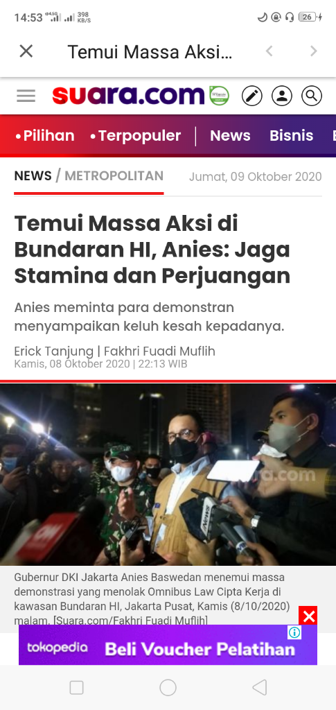 Tinjau Halte Rusak, Anies Baswedan: Biasanya Membangun, Sekarang Memperbaiki