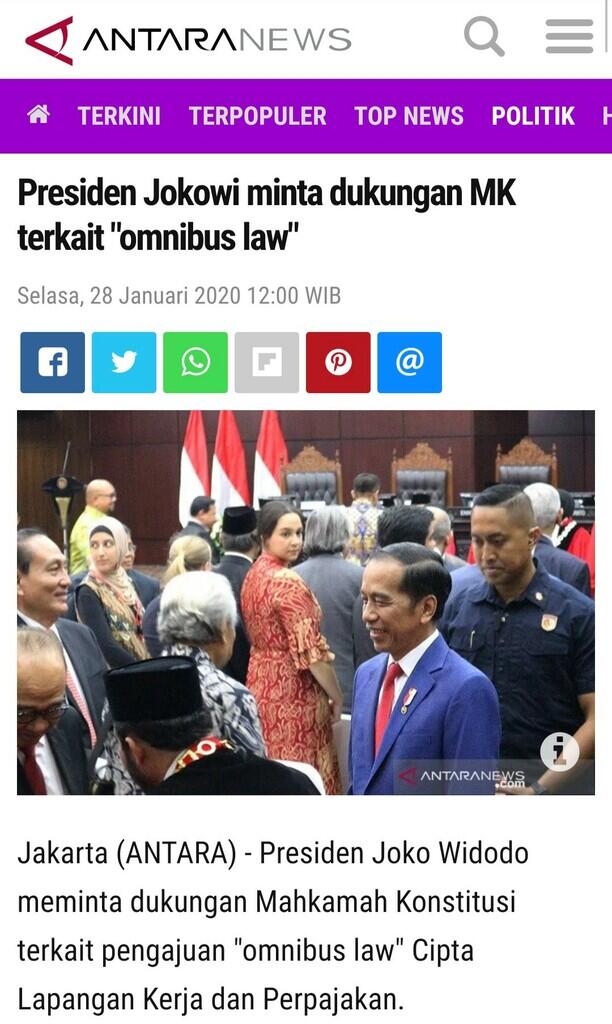 Omnibus Law Sia-sia Dibawa ke MK, Hakimnya Dipilih DPR dan Presiden